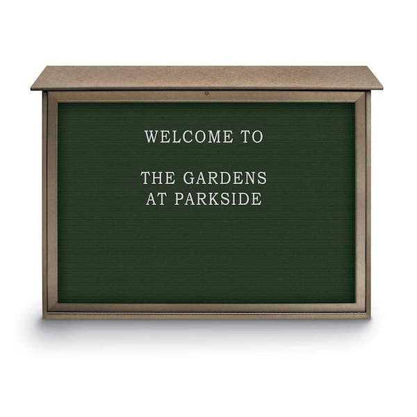 Indoor Enclosed Combo Board, 42"x32", Satin Frame/Green & Black